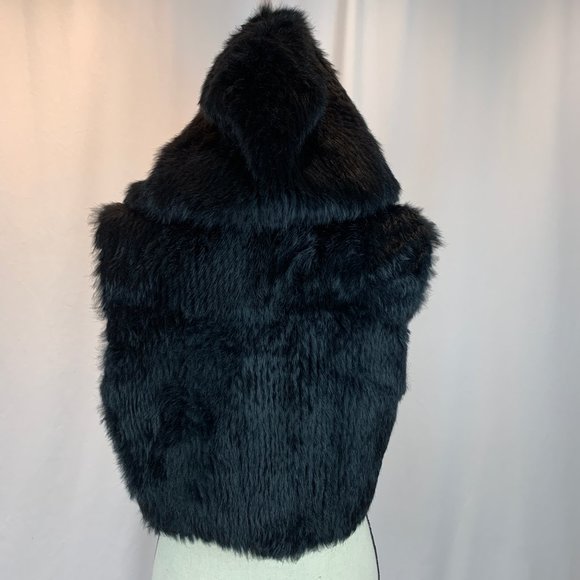🔥🖤Rabbit Fur Cropped Hoodie Vest🖤🔥 - Picture 4 of 7
